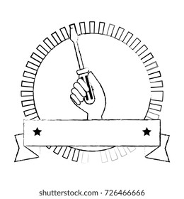 screwdriver labour day celebration emblem