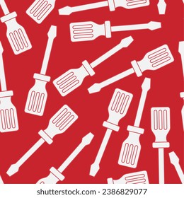 Screwdriver line art seamless pattern. Suitable for backgrounds, wallpapers, fabrics, textiles, wrapping papers, printed materials, and many more.