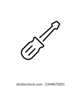 Screwdriver line icon isolated on white background