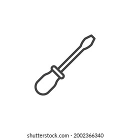 Screwdriver line icon. linear style sign for mobile concept and web design. Screwdriver tool outline vector icon. Symbol, logo illustration. Vector graphics