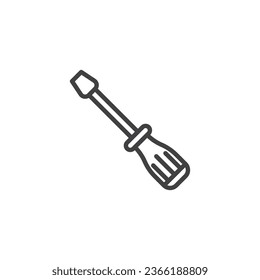 Screwdriver line icon. linear style sign for mobile concept and web design. Screwdriver outline vector icon. Fix symbol, logo illustration. Vector graphics