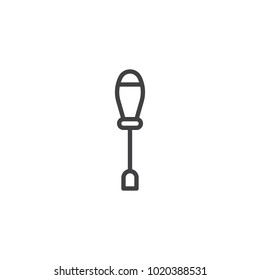 Screwdriver line icon, outline vector sign, linear style pictogram isolated on white. Symbol, logo illustration. Editable stroke