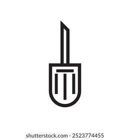 Screwdriver line icon, toolkit and repair icon, work tool, installation, toolbox, vector illustration, isolated on white background. 