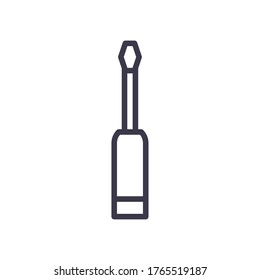 screwdriver line style icon design of Construction working maintenance workshop repairing progress labor and industrial theme Vector illustration