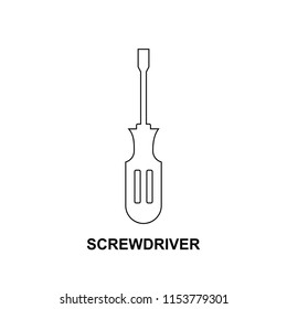 Screwdriver Line Vector Icon template