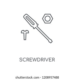 Screwdriver linear icon. Screwdriver concept stroke symbol design. Thin graphic elements vector illustration, outline pattern on a white background, eps 10.