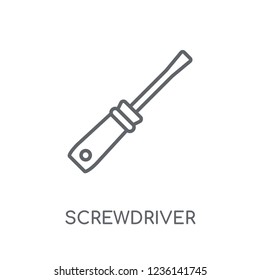 Screwdriver linear icon. Modern outline Screwdriver logo concept on white background from Construction collection. Suitable for use on web apps, mobile apps and print media.