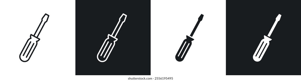 Screwdriver linear icon set for app, and web design.