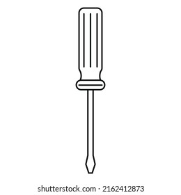 Screwdriver with lines on a white background.