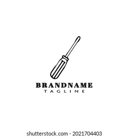 icono de caricatura del logo del destornillador ilustración vectorial moderna