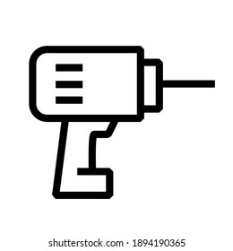 screwdriver machine icon logo or illustration with outline stroke style vector design. perfect use for web, mobile app, pattern, design etc.