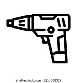 screwdriver machine line icon vector. screwdriver machine sign. isolated contour symbol black illustration