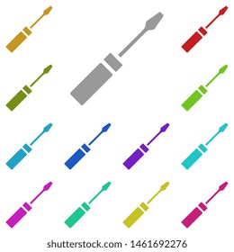 screwdriver multi color icon. Simple glyph, flat vector of web icons for UI and UX, website or mobile application