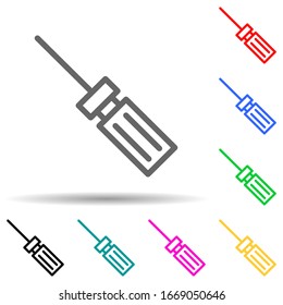 icono de estilo multicolor del destornillador. Línea delgada simple, contorno vectorial de iconos web para ui y ux, sitio web o aplicación móvil