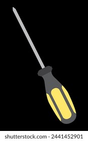 screwdriver with multicolored handle vector illustration