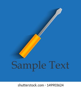 Screwdriver on a blue background