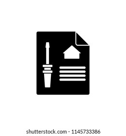 screwdriver on paper icon. Element of engineering icon. Premium quality graphic design icon. Signs and symbols collection icon for websites, web design, mobile app