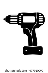 screwdriver on a white background, black, tool - vector image