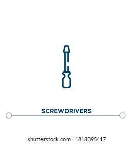 screwdriver outline vector icon. simple element illustration. screwdriver outline icon from editable construction concept. can be used for web and mobile
