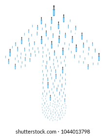 Screwdriver pattern organized in the figure of up way arrow. Ahead path arrow composition made from screwdriver icons.