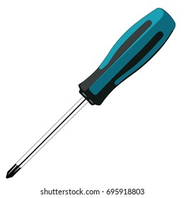 Screwdriver phillips head realistic vector illustration isolated