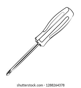 how to draw a screwdriver