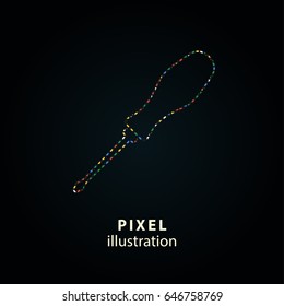 Screwdriver - pixel icon. Vector Illustration. Design logo element. Isolated on black background. It is easy to change to any color.