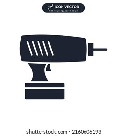 Screwdriver, Power Drill Icon Symbol Template For Graphic And Web Design Collection Logo Vector Illustration