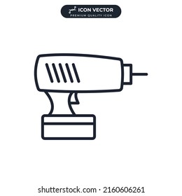 Screwdriver, Power Drill Icon Symbol Template For Graphic And Web Design Collection Logo Vector Illustration