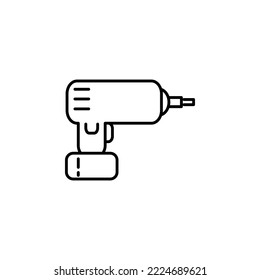 Screwdriver, power drill icon vector, filled flat sign, solid pictogram isolated on white. Symbol, logo illustration