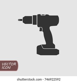 Screwdriver. Power Drill Icon Vector.