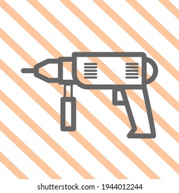 Screwdriver, power drill line icon, outline vector sign, linear pictogram isolated on white.