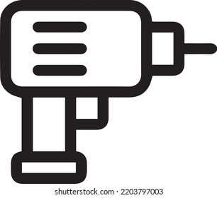 Screwdriver, power drill line icon, outline vector sign, linear pictogram isolated on white. Symbol, logo illustration
