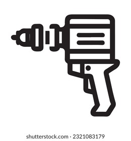 Screwdriver, power drill line icon, outline vector sign, linear pictogram isolated on white. Symbol, logo illustration