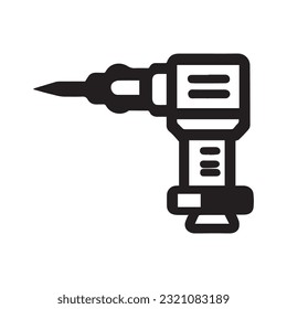 Destornillador, icono de la línea de taladro de potencia, símbolo del vector de contorno, pictograma lineal aislado en blanco. Símbolo, ilustración de logotipo