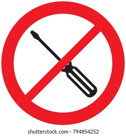 screwdriver prohibition icon