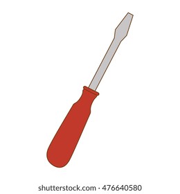 screwdriver repair and fix construction tools equipment vector illustration