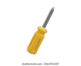 Screwdriver repair tools icon 3d rendering vector illustration