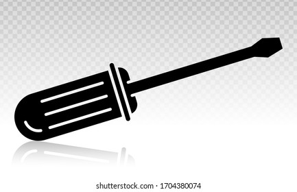 screwdriver repair tools vector flat icon on a transparent background