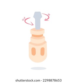 Screwdriver for repair work, flat and illustration