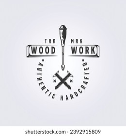 screwdriver and screw tool logo vector for carpentry icon symbol illustration design