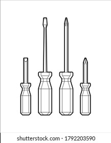 screwdriver set. hand tool for screws. repairs