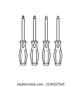 screwdriver set outline design for  icon and other manufacture or automotive company design
