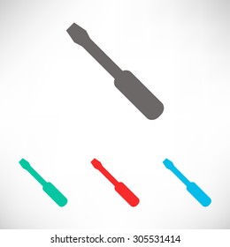 Screwdriver. Set of varicolored icons.
