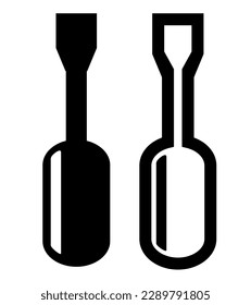 screwdriver, set vector icon, silhouette and outline
