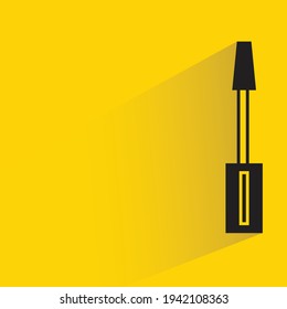 screwdriver with shadow on yellow background