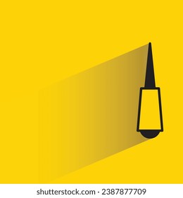 screwdriver with shadow on yellow background