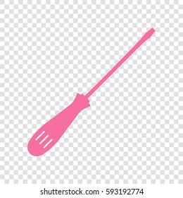 Screwdriver sign illustration. Vector. Cyclamen icon on transparent background.