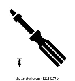 screwdriver silhouette isolated on white background vector illustration.