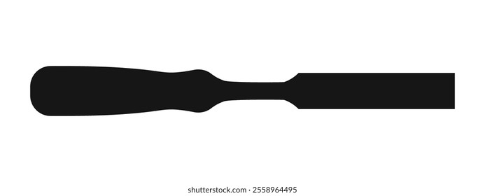 Screwdriver silhouette isolated on white background. Handyman tool of carpenter, repairman, builder, master. Vector graphic illustration.